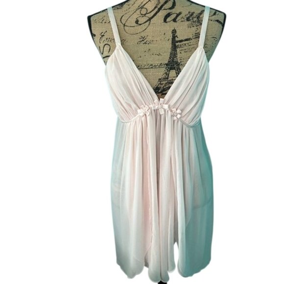 Oscar de la Renta Pink Label Powdered Babydoll Lingerie Dress - Small - Picture 2 of 9